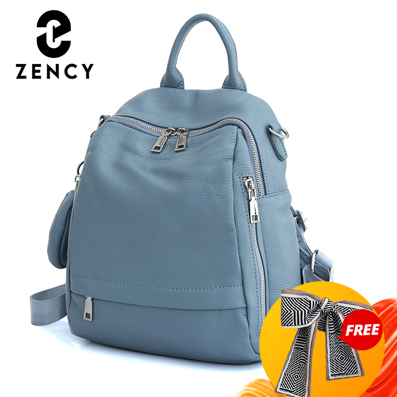 Shoulder Bag Slouchy - Zency Women's Genuine Leather Backpack High-Quality