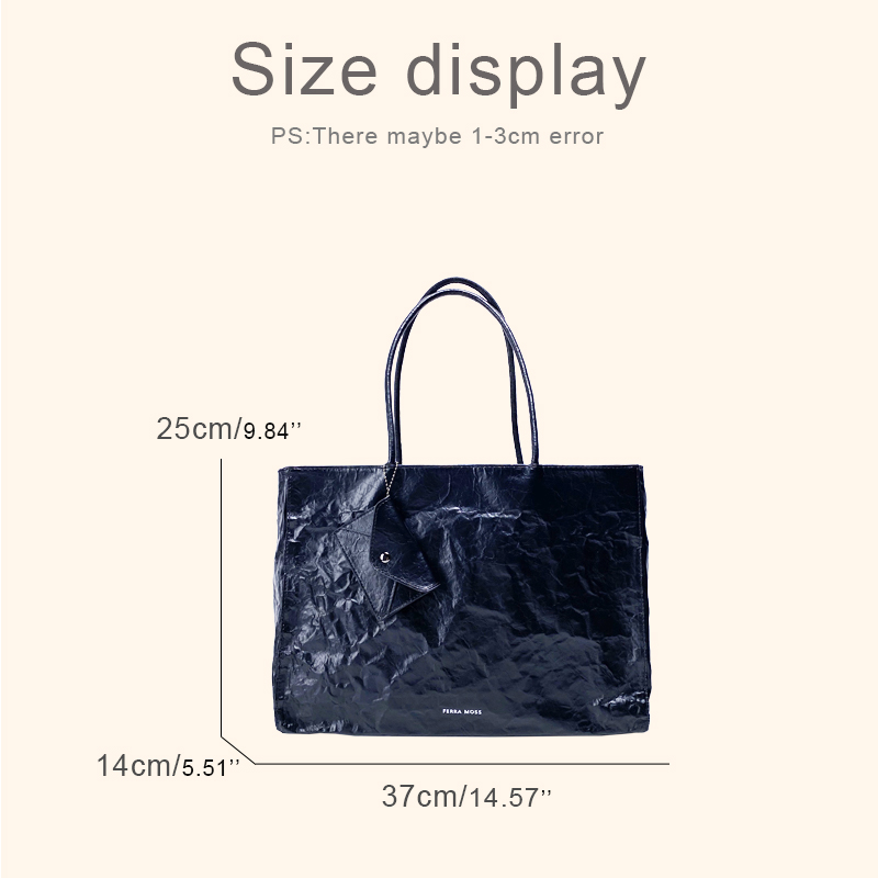 Korean Casual Kraft Paper Tote - Luxury Tote Bags With Zipper ulasan dan harga