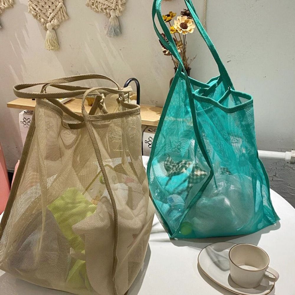 Mesh Beach Bag Lightweight, Br - Shoulder Bag Slouchy ulasan dan harga