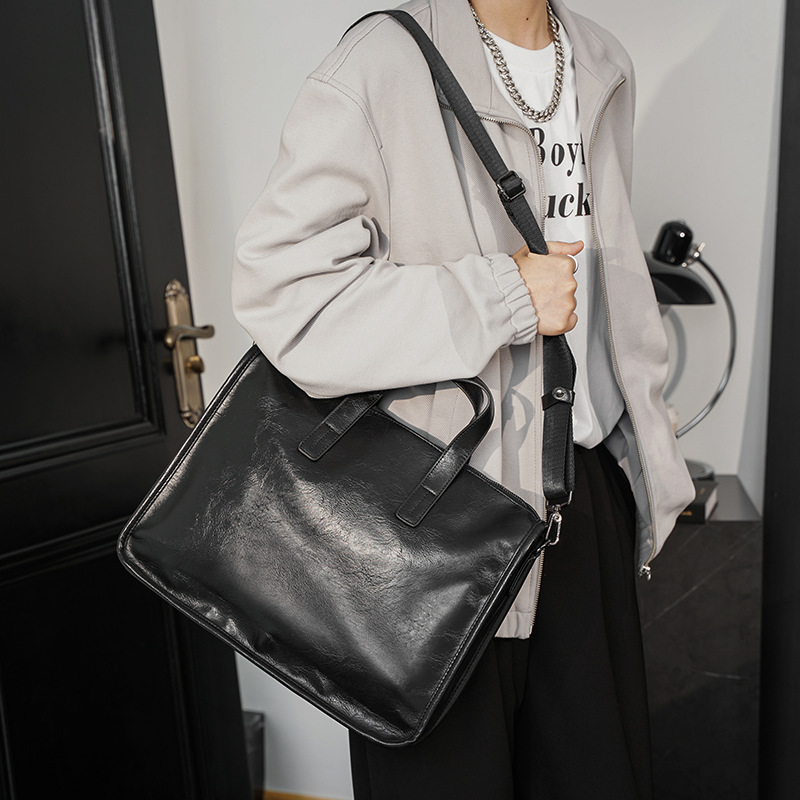 Casual Business Men's Handbag  - Luxury Tote Bags With Zipper ulasan dan harga
