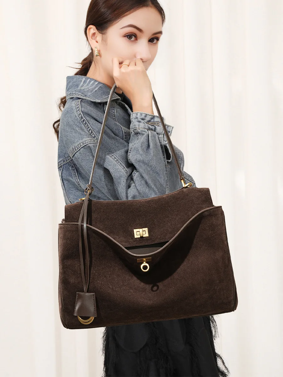 Autumn Winter Women's Suede ge - Luxury Tote Bags With Zipper ulasan dan harga