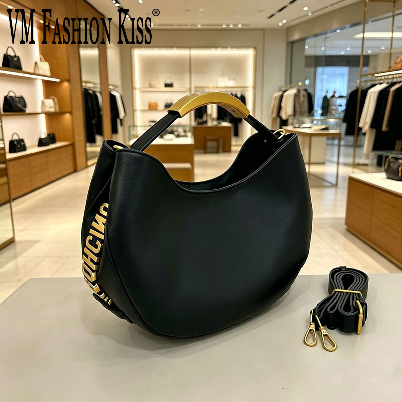 Demi-cercle Women Golden Lette - Luxury Tote Bags With Zipper ulasan dan harga