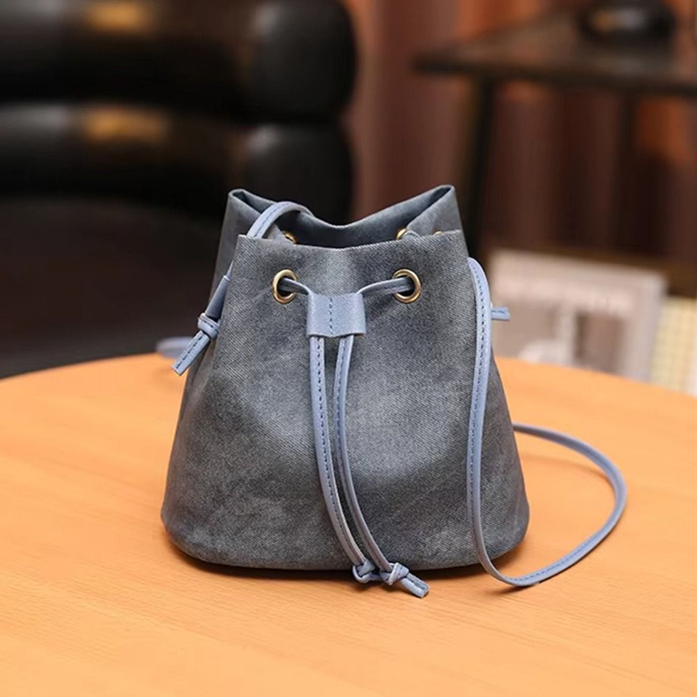 1Pcs New PU Leather Drawstring - Shoulder Bag Slouchy ulasan dan harga
