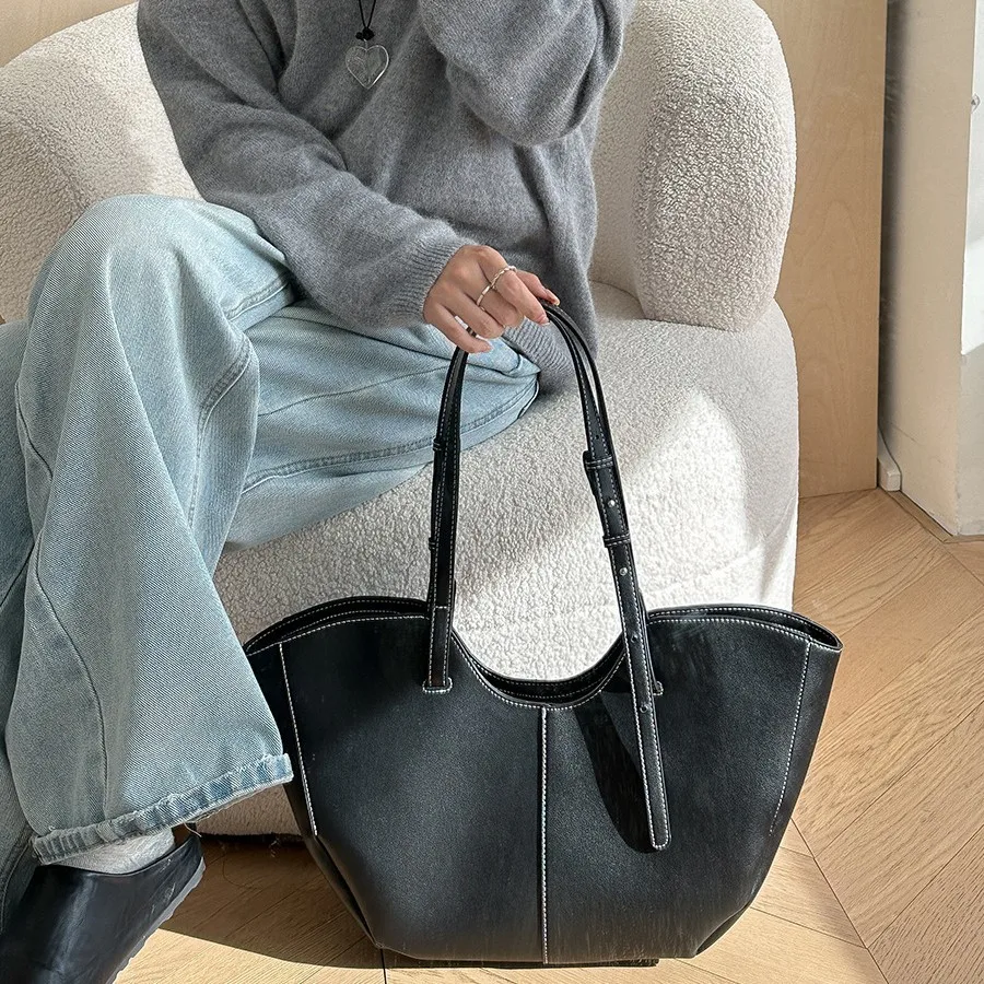 Vintage Women Handbag Large Ca - Luxury Tote Bags With Zipper ulasan dan harga