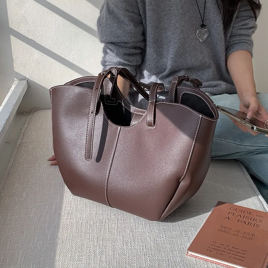 Vintage Women Handbag Large Ca - Luxury Tote Bags With Zipper ulasan dan harga