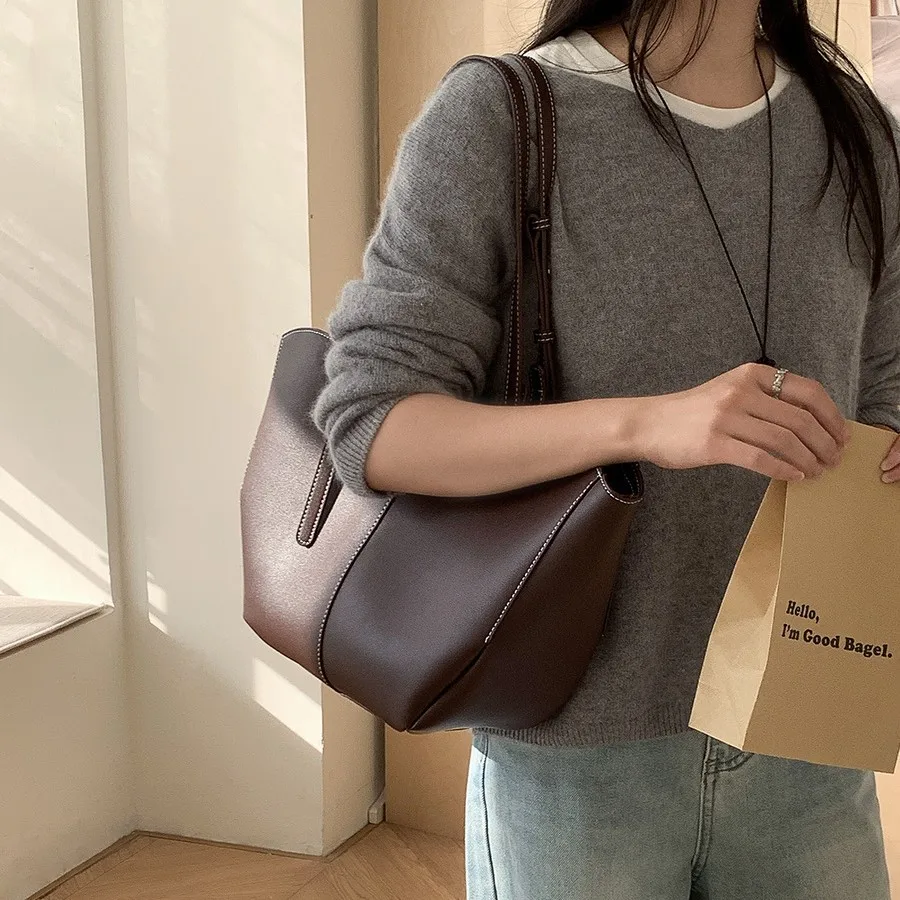 Vintage Women Handbag Large Ca - Luxury Tote Bags With Zipper ulasan dan harga